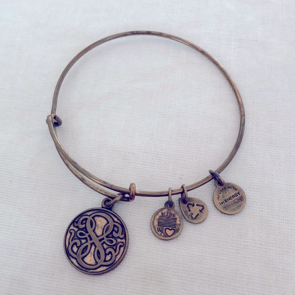 Alex and Ani Path Life Infinity gold charm bracelet adjustable Bangle boho - Picture 3 of 8